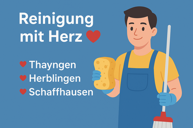 Reinigung mit Herz in Thayngen / Herblingen / Schaffhausen Reinigung mit Herz in Thayngen / Herblingen / Schaffhausen