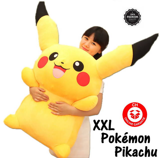 Mega Grosses Pokmon Pikachu Plsch XXL Plschtier 120cm XXL Kuschel Kuscheltier TV Serie Gaming Geschenk Kind Kinder Pokemon Fan