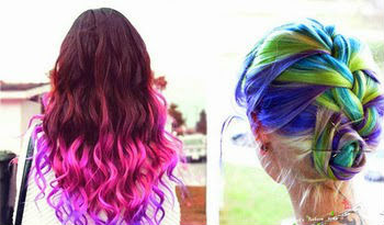 Hot Huez Temporary Hair Chalk - Haarkreide, Tnung, Frben, Farbe - 4 Farben Fasnacht Party Spontan Haarfrbe Frau