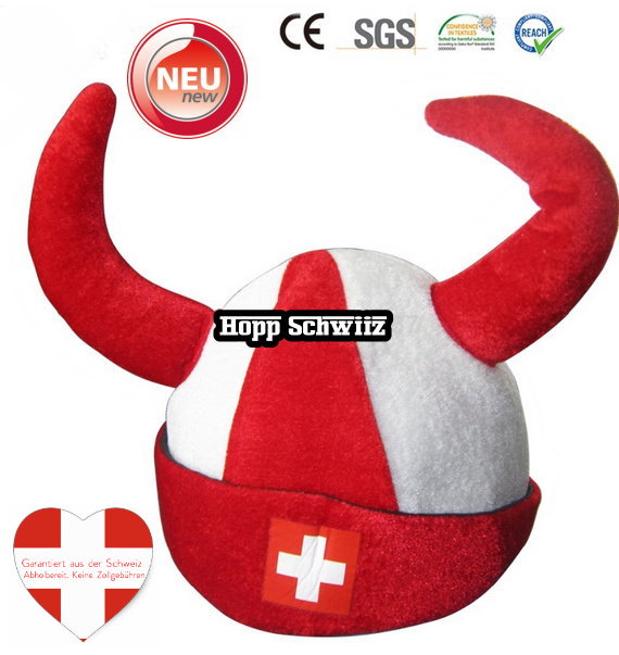 Schweiz Fan Kappe Mtze Hrner Fanartikel Hopp Schwiiz Fussball Hockey WM EM Fanshop