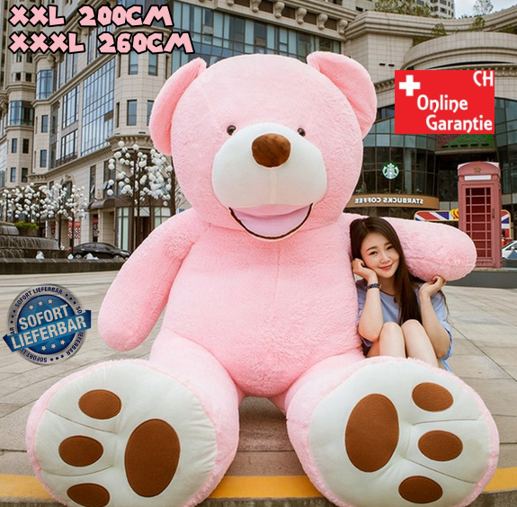 Teddybr Plsch Br Teddy Pink 200cm 260cm Geschenk XXL XXXL 2.0m 2.6m Frau Freundin Girl Mdchen Weihnachten