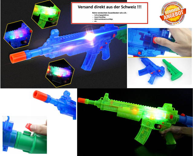 Automatik Batteriebetriebene Wasser Spritzpistole Wasser Pistole Gewehr MG mit LED und Soundeffekten Kind Kinder Sommer Wasserspielzeug