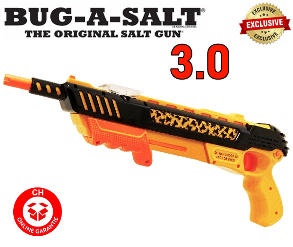 BUG-A-SALT 3.0 Anti Fliegen Gewehr Bug-A-Salt Angriff auf die Insekten BUG-A-SALT 3.0 Salz Gewehr Flinte Salzgewehr Fliege USA Hit Orange Crush 3.0 