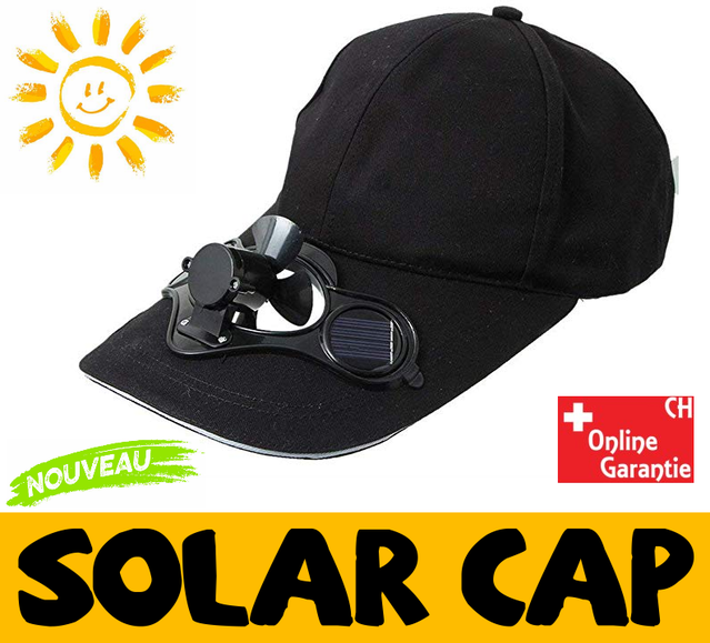 Baseball Cap Mütze Kappe mit integriertem Ventilator Sommer Klima Gadget Outdoor Ferien Openair Festival Cool