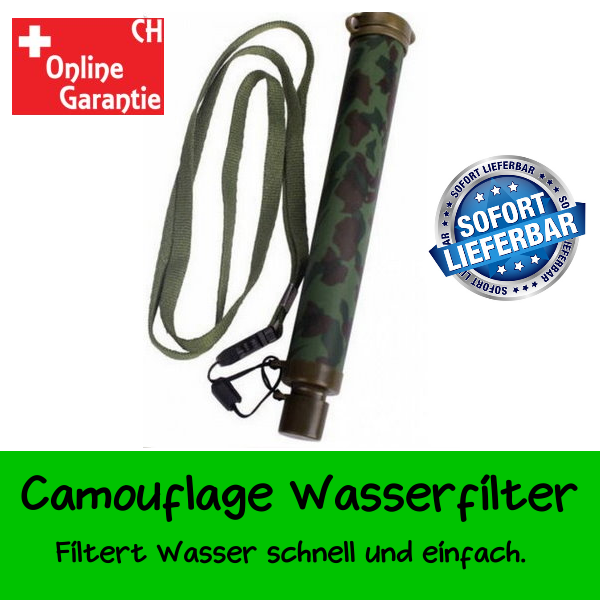 Camouflage Militr Wasserfilter Wasser Filter Fluss See Wandern Outdoor Draussen Ferien Camping