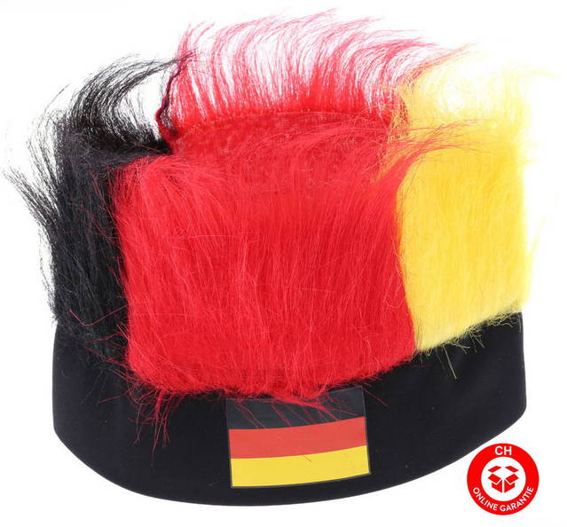 Deutschland Fan Strubbelhaar Fankappe Lustig Fussball EM WM Germany Flagge