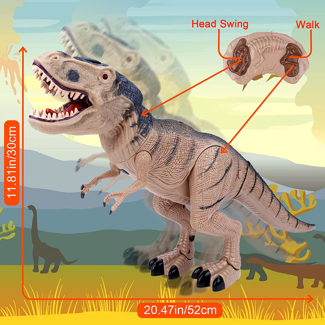 Dino T-Rex ferngesteuert Spielzeug Kinder Dinosaurier Dino Saurier Urzeit Weihnachten Geschenk Kind