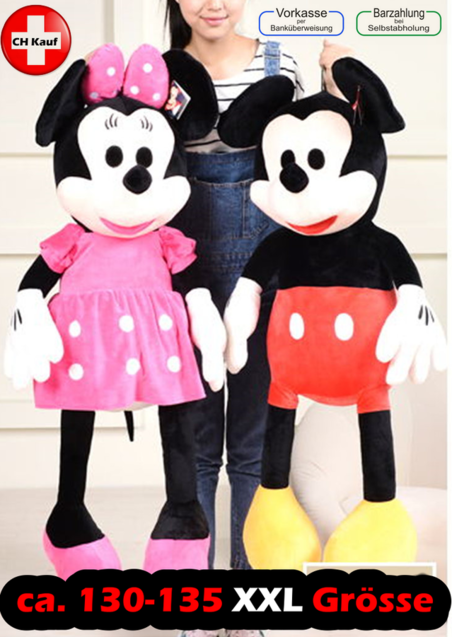 Disney Micky Maus und Minnie Maus XXL Plüschtier Plüsch Maus Disney Geschenk Kinder
