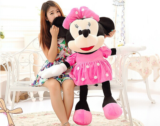 Disney Minnie Maus Plüsch Tier Plüsch Plüschtier Plüschmaus Stofftier Kuscheltier XXL 130-135cm Gross Geschenk Mädchen Pink