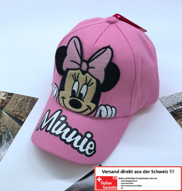 Disney Minnie Mouse Minnie Maus Cap Mütze Kappe Sommer Kleidung Geschenk Mädchen Rosa Pink Fan