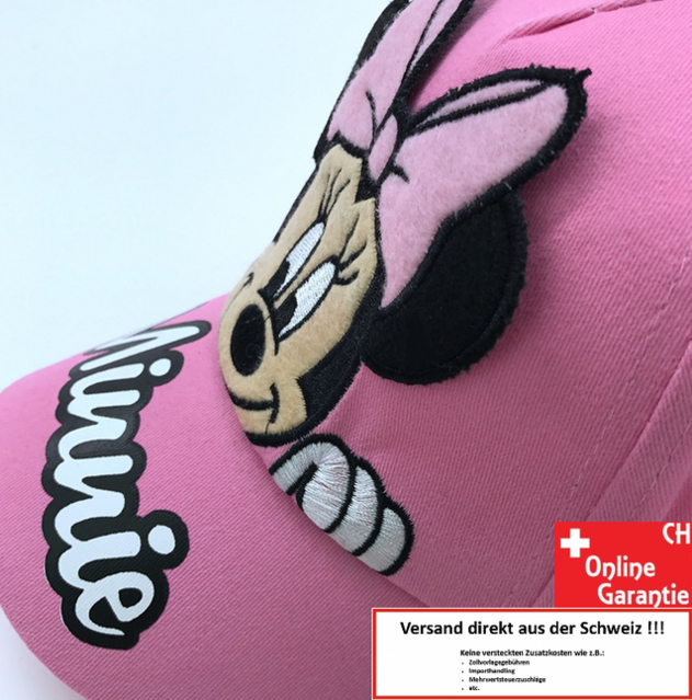 Disney Minnie Mouse Minnie Maus Cap Mütze Kappe Sommer Kleidung Geschenk Mädchen Rosa Pink Fan
