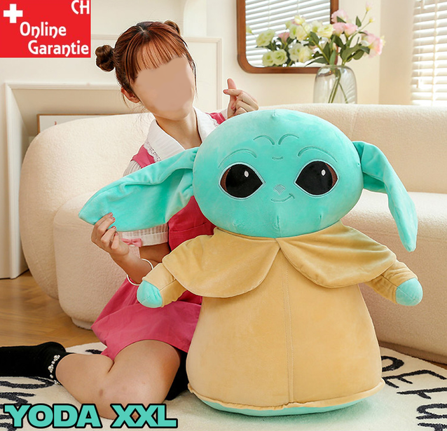 Disney The Mandalorian Grogu 65cm Plschfigur The Child Kuscheltier Stofftier XXL Plsch Figur Geschenk Kind Kinder Star Wars Din Meister Yoda