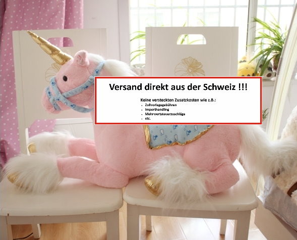 Einhorn Plüsch Plüschtier Kuscheltier Unicorn XXL Pink Rosa Weiss 2 Farben im Angebot Geschenk Kind Mädchen Kinderzimmer