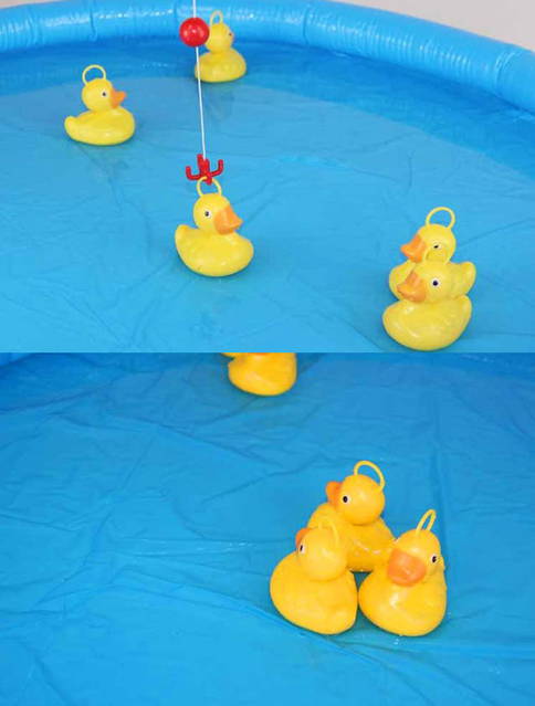 Enten Ente Angel Spiel Angelspiel Kind Kinder mit Aufblasbaren Pool und Angelrute Wasser Wasserspiel