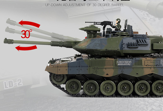 Ferngesteuerter Militär Panzer Tank RC Leopard Airsoft Softair BB Kugeln Schiess Funktion Spielzeug