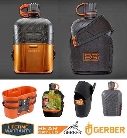 GERBER Bear Grylls Flasche 1 Liter Tasche Auslaufsicher Kochen Wasserflasche Feldflasche Militrkantine Cup Reisen Camping Reise