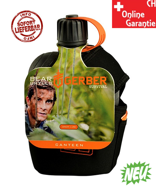 Gerber Bear Grylls Feldflasche Canteen Trink Flasche mit Kochgefäss Militärfeldflasche Militär Outdoor Camping Reisen Survival