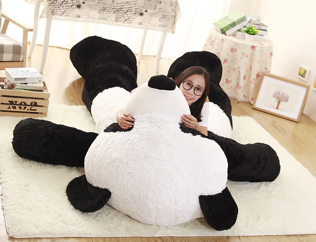 Riesengrosser Panda XXL XXXL Riesen Plsch Pandabr Plschtier Teddy Br Schwarz Weiss Schal ca. 260cm 2.6m Geschenk Kind Freundin Geburtstag Weihnachten