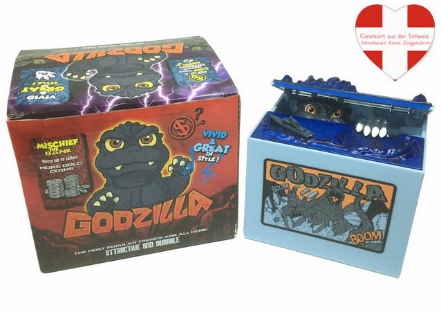 Godzilla elektronische Münz Geld Spardose Sparschwein Sparbox Sparen mit Sound