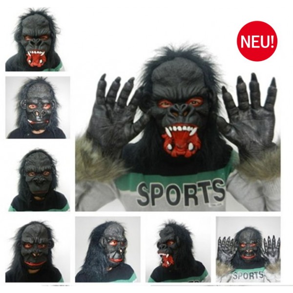 Gorilla Maske Affen Tier Maske Gorillamaske Affenmaske King Kong Tiermaske Halloween Fasnacht