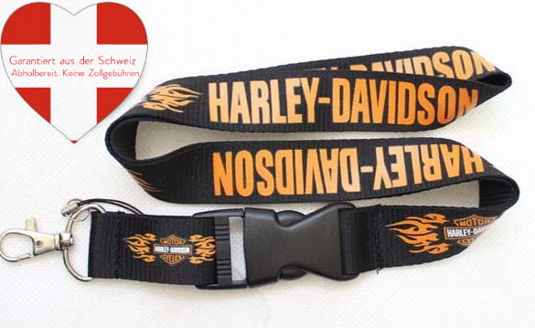 Harley Davidson Harley-Davidson Schlüsselband Schlüsselanhänger Lanyard Fan Geschenk Flammen Harley