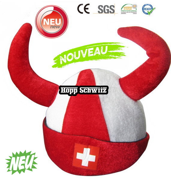 Hopp Schwiiz! Allez la Suisse! Forza Svizzera! ⚽️ Schweiz Hut Cap Percke Swiss Switzerland Fan Hrner Teufel Fussball Tennis Hockey WM EM Party