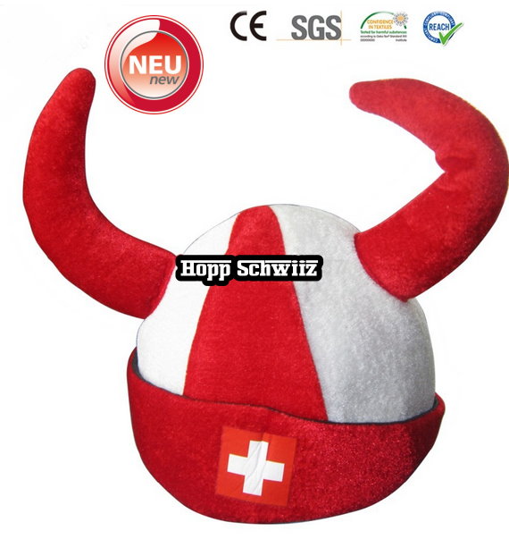 Hopp Schwiiz Fan Hrner Fanhut Hut Mtze WM Fussball WM EM Teufel Suisse Switzerland Fan Shop Fanshop Schwiiz Fussball Hockey WM EM Support