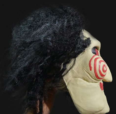 Horror Saw Kopfmaske Jigsaw Latex mit Kunsthaar Maske Horrormaske Film