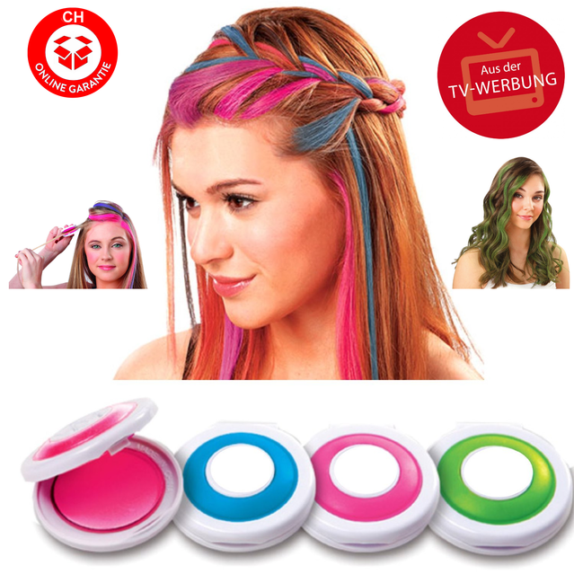 Hot Huez Temporary Hair Chalk - Haarkreide, Tönung, Färben, Farbe - 4 Farben