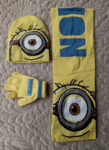 Ich  Einfach unverbesserlich Minions Minion Winter Set Winterset Schal Mtze Handschuhe Einheitsgrsse fr Kind Kinder Boy Mdchen Girl Fanshop