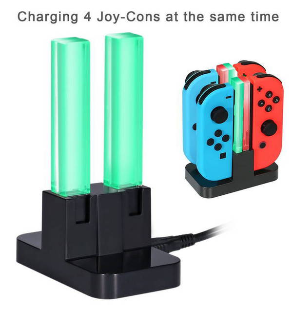 Joy-Con Ladegerät Nintendo Switch Joy-Con 4 in 1 Ladegerät Dock Stand mit LED-Anzeige 