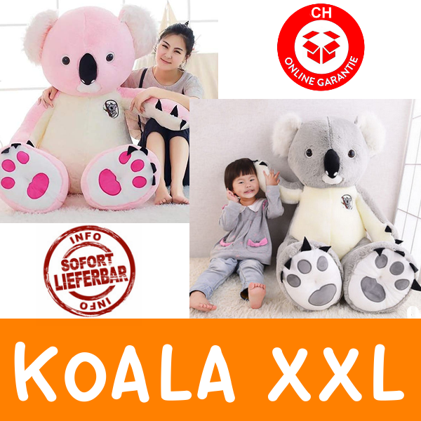 Koala Bär Koalabär Plüsch Plüschtier XXL 140cm 1.4m Koalabärchen Australien Geschenk Kind Kinder Frau Freundin Grau oder Pink