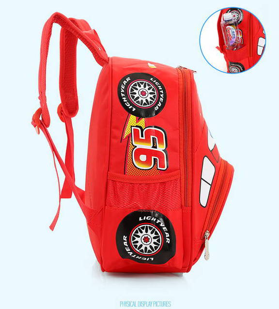 Lightning McQueen Rucksack Schul Tasche Cars Disney Auto Charakter Kinder Kindergarten Primar Schule Kind Junge NEU