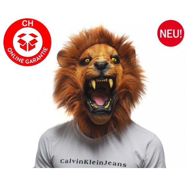 Löwe Löwen Maske Fasnacht Halloween Karneval Tiermaske Horror Lustig Löwenmaske Tiger Brüllen Schweiz