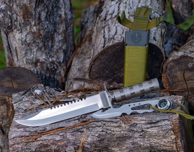 Maxam 12 tlg. Survival Messer Set berleben Knife berlebensmesserset Kompass Outdoor Camping Jagd Neu