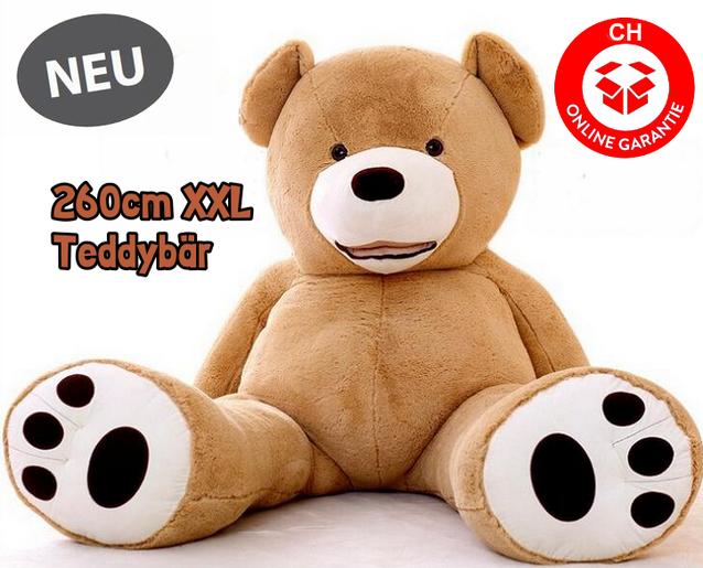 Mega Grosser Plschbr Teddy Plsch Br 260cm Gross Geschenk eburtstag, Weihnachten oder Valentinstag - fr Kinder Frauen