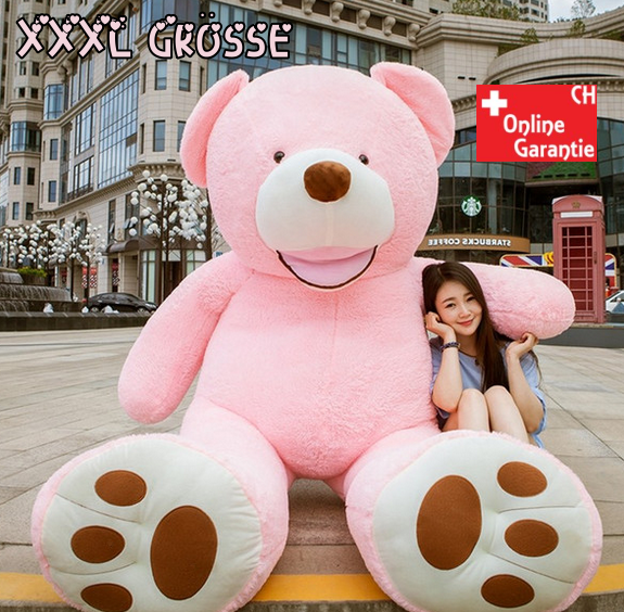 Mega Teddy Teddybär 260cm 2.6m Plüsch Bär Geschenk Kind Frau Plüschtier XXL NEU Pink Rosa Farbe 