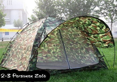 Militär Camouflage Zelt Militärzelt 2-3 Personen Outdoor Camping Openair Festival Jagd