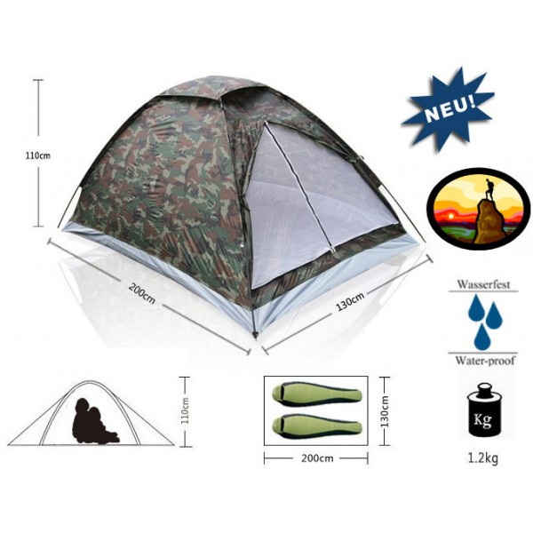 Militr Outdoor Camping Zelt fr 2 Personen Openair Camping Jagd getarnt Zlt