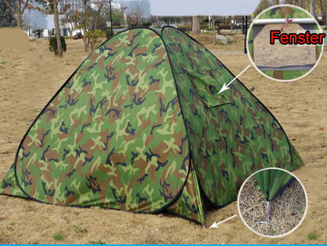 Militär Wurfzelt Schnellzelt Zelt Openair 3 Personen 2 Sekunden aufgebaut Openair Festival Jagd