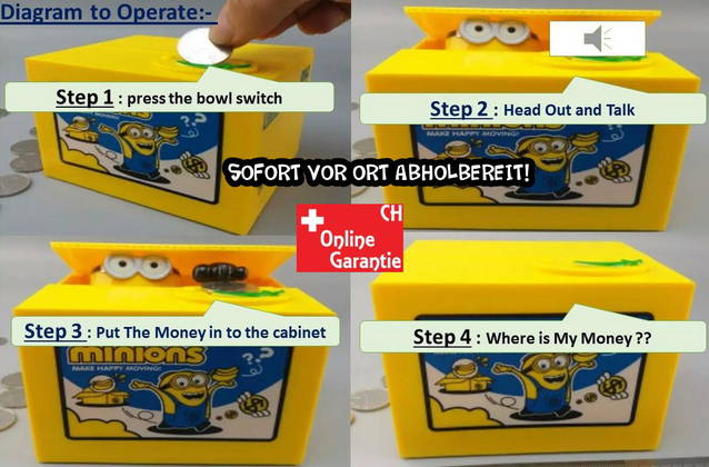 Minions Geld Minion Sparbox Spardose Sparschein Sparksseli Kinder Mnzen Sparen Mnz