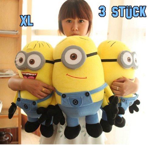 Minions Ich - Einfach unverbesserlich Plsch Plschfigur 3 Set  50cm Kino XL Hit Film Kinder Geschenk Set TV Kino