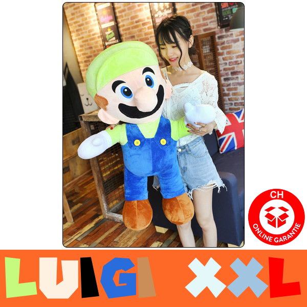 Nintendo Super Mario Luigi Plüsch Plüschfigur Plüschtier XXL 100cm Geschenk Kind Fan