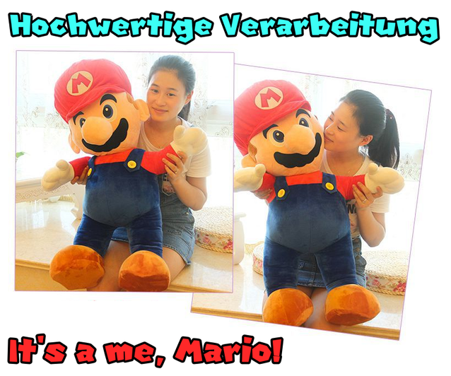 Nintendo Supermario XXL Plschtier 100 cm 1m Mario Plsch Figur NES SNES WII Switch Kult