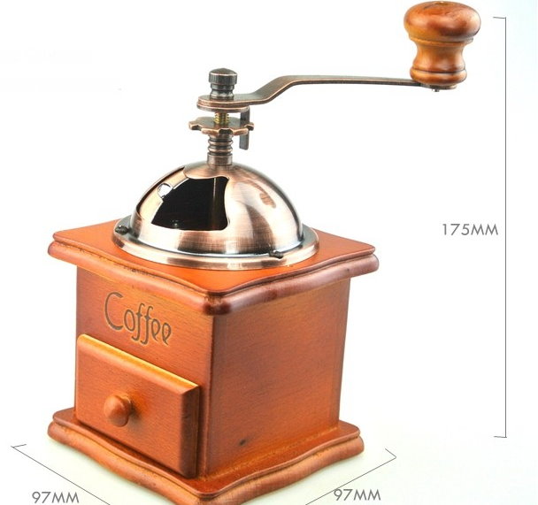 Nostalgie Kaffeemhle Kaffee Mhle Holz Expresso Gussmahlwerk Retro Deko NEU