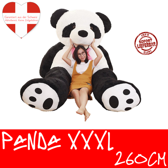 Panda 260cm XXL XXXL Pandabr Br Stofftier Kuscheltier Plschtier Schwarz Weiss Teddy Teddybr Geschenk Kind Kinder Frau Freundin Weihnachten Geburtstag