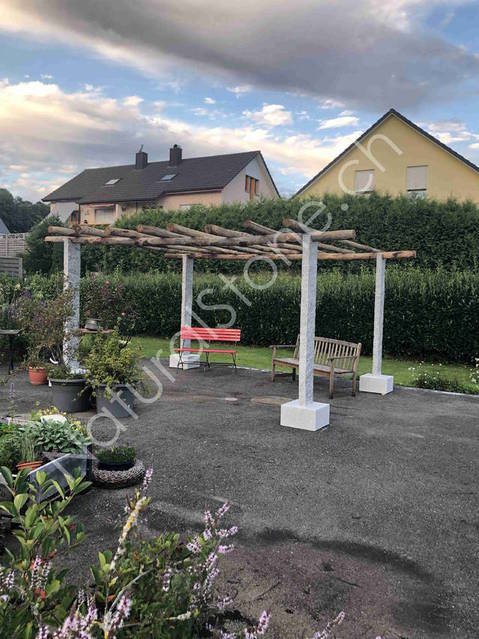 Pergola mit Sockel fr Gartensitzplatz