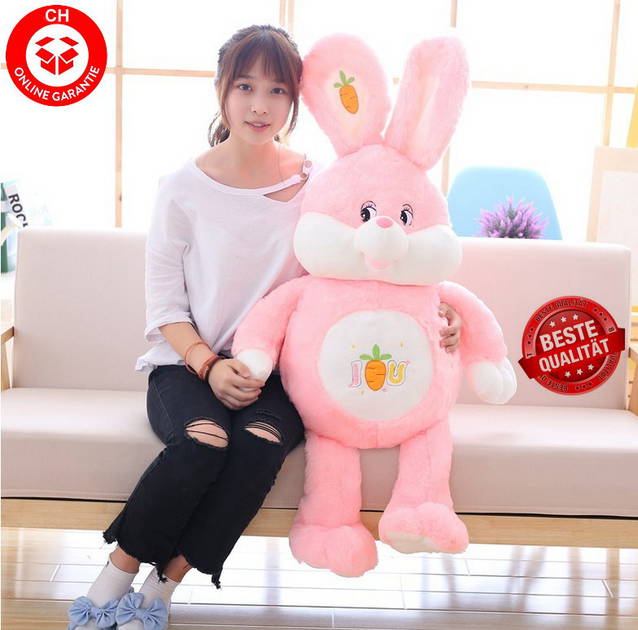 Plschtier Hase Plsch Kaninchen Stofftier Plschhase Spielzeug 150cm 1.5m XXL Kuscheltier Plschtiere Geschenk Kinder Kind Pink Rosa Rebli ILY