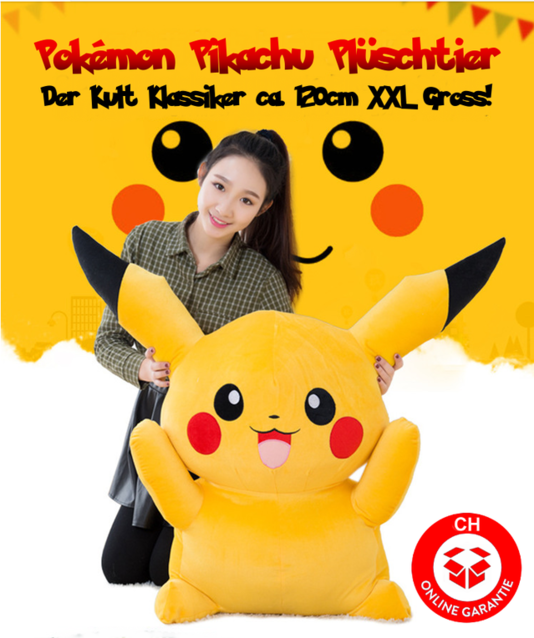 Megagrosses Gigantisches Pokmon Pikachu Plsch Pokemon Plschtier 120cm XXL Geschenk Gross Kinder Freundin