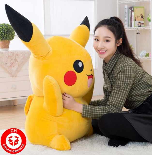 Pokémon Pikachu Plüsch Pokemon Plüschtier 120cm XXL Geschenk Gross Kinder Freundin Geschenk Fan Videospiel TV Serie Kino Weihnachten